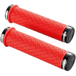SRAM Locking Grips DH, lungime 139mm, inel prindere dublu, rosu