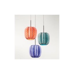 Lustră pe cablu SIRU NEST 3xE27/60W/230V portocaliu/albastru/verde sticlă venețiană