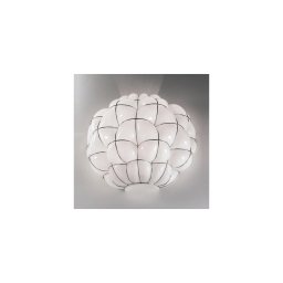 Aplică SIRU POUFF 1xE27/60W/230V crom/alb sticlă venețiană
