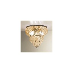 Plafonieră SIRU CLASSIC 3xE14/40W/230V d .25 cm bej/negru sticlă venețiană