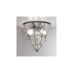 Plafonieră SIRU CLASSIC 3xE14/40W/230V d. 25 cm transparent/negru sticlă venețiană