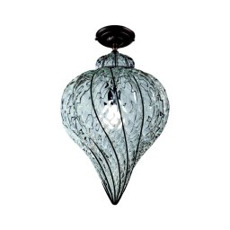 Lustră aplicată SIRU GOCCIA 1xE27/60W/230V d. 25 cm transparent/maro sticlă venețiană