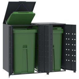 Depozitare cos gunoi roti 2 cosuri antracit 138x79x117 cm otel GartenMobel Dekor