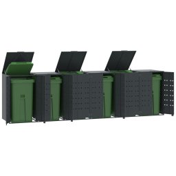 Depozitare cos gunoi roti 6 cosuri antracit 414x79x117 cm otel GartenMobel Dekor