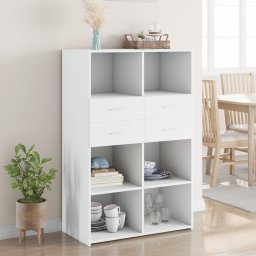 Dulap înalt, alb, 80x42,5x124 cm, lemn prelucrat GartenMobel Dekor