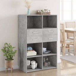 Dulap înalt, gri beton, 80x42,5x124 cm, lemn prelucrat GartenMobel Dekor