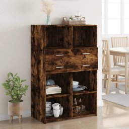 Dulap înalt, stejar fumuriu, 80x42,5x124 cm, lemn prelucrat GartenMobel Dekor