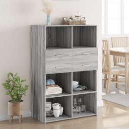 Dulap înalt, gri sonoma, 80x42,5x124 cm, lemn prelucrat GartenMobel Dekor