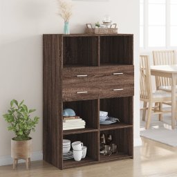 Dulap înalt, stejar maro, 80x42,5x124 cm, lemn prelucrat GartenMobel Dekor