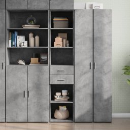 Dulap înalt, gri beton, 40x42,5x185 cm, lemn prelucrat GartenMobel Dekor