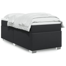 Pat box spring cu saltea, negru, 90x200 cm, piele ecologica GartenMobel Dekor