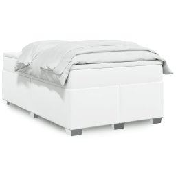 Pat box spring cu saltea, alb, 120x200 cm, piele ecologica GartenMobel Dekor