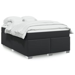 Pat box spring cu saltea, negru, 140x200 cm, piele ecologica GartenMobel Dekor