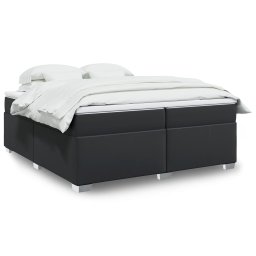 Pat box spring cu saltea, negru, 200x200 cm, piele ecologica GartenMobel Dekor