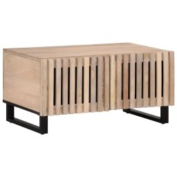 Masuta de cafea, alb, 80x51x40 cm, lemn masiv de mango GartenMobel Dekor