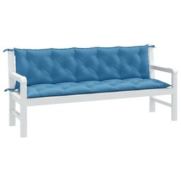 Perna banca de gradina 2 buc melanj albastru 180x50x7 cm textil GartenMobel Dekor