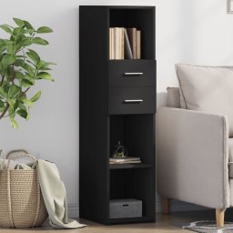 Dulap înalt, negru, 30x42,5x124 cm, lemn prelucrat GartenMobel Dekor