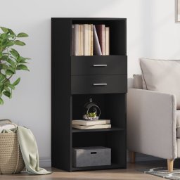 Dulap înalt, negru, 50x42,5x124 cm, lemn prelucrat GartenMobel Dekor
