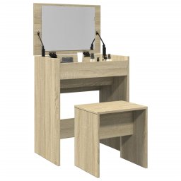 Masa de toaleta si taburet, stejar sonoma, 60x40x113,5 cm GartenMobel Dekor