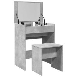 Masa de toaleta si taburet, gri beton, 60x40x113,5 cm GartenMobel Dekor