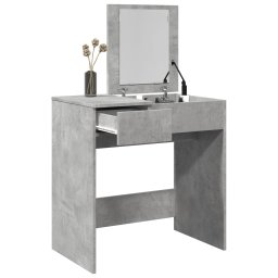 Masa de toaleta cu oglinda, gri beton, 73x46,5x120 cm GartenMobel Dekor