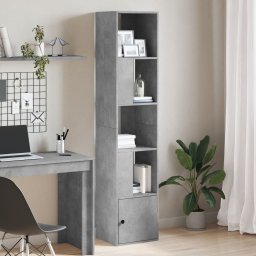 Biblioteca, gri beton, 40x36x189 cm, lemn compozit GartenMobel Dekor