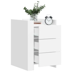 Noptiera, alb, 45x50x65 cm, lemn prelucrat GartenMobel Dekor