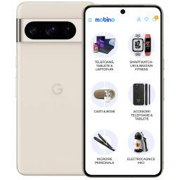 Telefon mobil Google Pixel 8 Pro, 128GB, 12GB RAM, 5G, Dual-SIM, Alb Porcelain