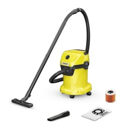 Aspirator multifunctional WD 3 V-17/4/20 1.628-127.0, Aspirare umeda si uscata, 17 l, Furtun 2 m, 1000 W, Sac filtru din hartie, Functie de suflare, Galben/Negru