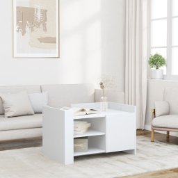 Masuta de cafea, alb, 80x50x50 cm, lemn prelucrat GartenMobel Dekor