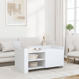 Masuta de cafea, alb, 100x50x50 cm, lemn prelucrat GartenMobel Dekor