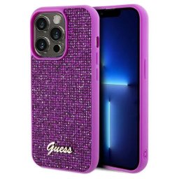 Husa Guess Disco Metal Script case for iPhone 14 Pro Max - fuchsia