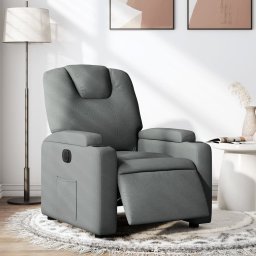 Fotoliu rabatabil electric, gri închis, material textil GartenMobel Dekor