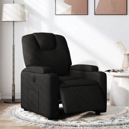 Fotoliu rabatabil electric, negru, material textil GartenMobel Dekor