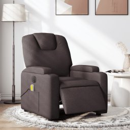 Fotoliu electric de masaj rabatabil, maro închis, textil GartenMobel Dekor