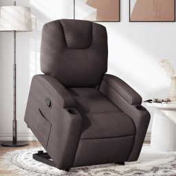 Fotoliu rabatabil cu ridicare pe verticala, maro închis, textil GartenMobel Dekor