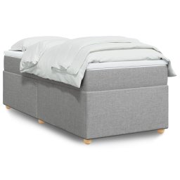 Pat box spring cu saltea, gri deschis, 90x200 cm, textil GartenMobel Dekor