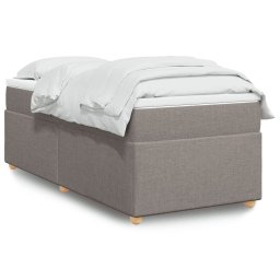 Pat box spring cu saltea, gri taupe, 90x200 cm, textil GartenMobel Dekor