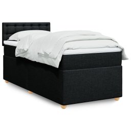 Pat box spring cu saltea, negru, 90x190 cm, textil GartenMobel Dekor