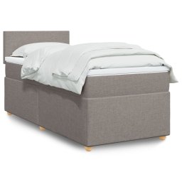 Pat box spring cu saltea, gri taupe, 90x200 cm, textil GartenMobel Dekor
