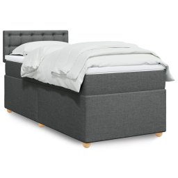Pat box spring cu saltea, gri închis, 90x200 cm, textil GartenMobel Dekor