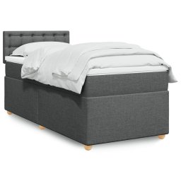 Pat box spring cu saltea, gri închis, 90x190 cm, textil GartenMobel Dekor