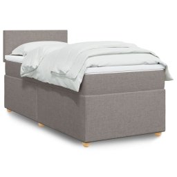 Pat box spring cu saltea, gri taupe, 90x200 cm, textil GartenMobel Dekor