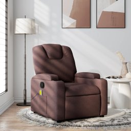 Fotoliu de masaj rabatabil, maro închis, material textil GartenMobel Dekor