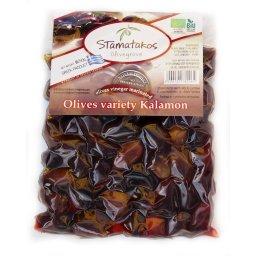 Masline Kalamata vidate marinate in otet bio 250g Stamatakos