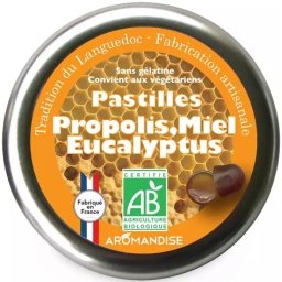 Bomboane artizanale cu propolis, miere si eucalipt bio, 45g, Aromandise