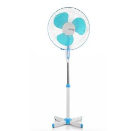 Ventilator cu picior Emma, ultra silentios, 45 W, diametru 40 cm, 3 trepte de viteza, Alb-Albastru