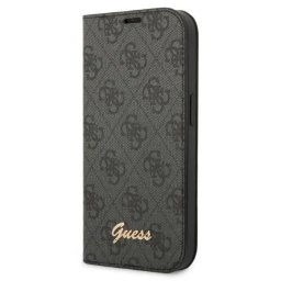 Husa Husa telefon Guess pentru iPhone 14, Metal Camera Outline Book, Piele ecologica, Negru