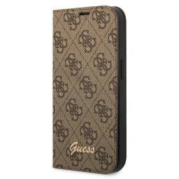 Husa Guess GUBKP14XHG4SHW iPhone 14 Pro Max 6.7 "brown / brown book 4G Vintage Gold Logo
