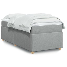 Pat continental cu saltea, gri deschis, 80x200 cm, textil GartenMobel Dekor